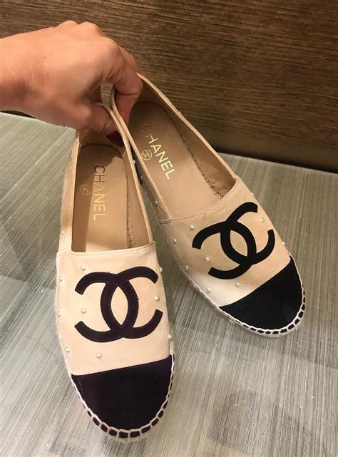 chanel shoes with pearls on strap|Chanel espadrilles price euro.